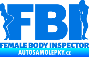 Samolepka FBI female body inspector modrá oceán
