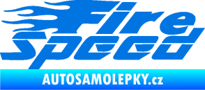 Samolepka Fire speed nápis s plameny modrá oceán