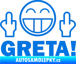 Samolepka Fuck you Greta 002 modrá oceán