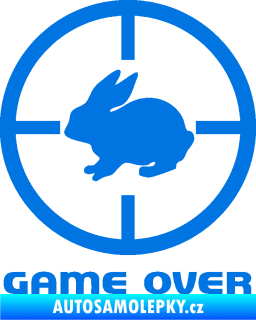 Samolepka Game over lov zajíce modrá oceán