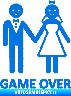Samolepka Game over varianta svatba modrá oceán