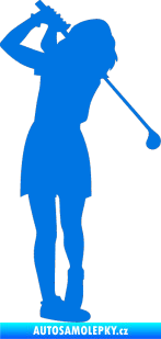 Samolepka Golfistka 014 pravá modrá oceán