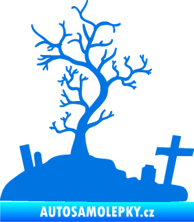 Samolepka Halloween 019 levá hřbitov modrá oceán