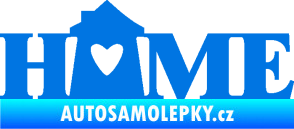 Samolepka Home nápis s domečkem modrá oceán