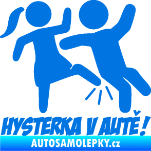 Samolepka Hysterka v autě pravá modrá oceán