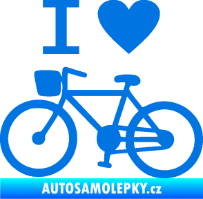 Samolepka I love cycling levá modrá oceán