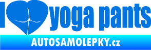 Samolepka I love yoga pants nápis modrá oceán