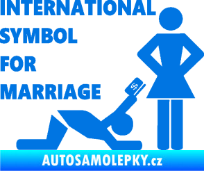 Samolepka International symbol for marriage modrá oceán