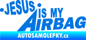 Samolepka Jesus is my airbag nápis modrá oceán