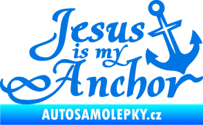 Samolepka Jesus is my anchor modrá oceán