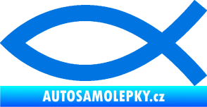 Samolepka Jesus rybička 002 křesťanský symbol modrá oceán
