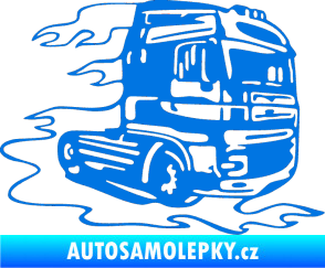 Samolepka Kamion 003 pravá nákladní auto modrá oceán