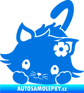 Samolepka Kočka 012 levá modrá oceán