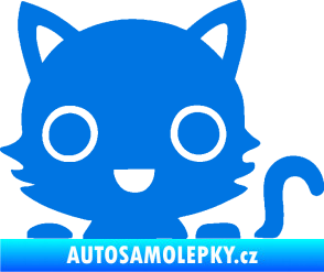 Samolepka Kočka 014 pravá kočka v autě modrá oceán