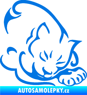 Samolepka Kočka 030 pravá modrá oceán