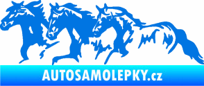 Samolepka Koníci 004 levá stádo modrá oceán