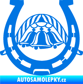 Samolepka Koňská podkova 005 se zvonečky modrá oceán