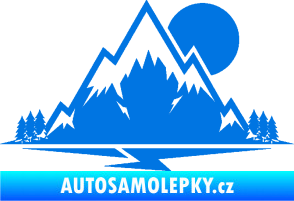 Samolepka Krajina hory 001 pravá modrá oceán