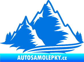 Samolepka Krajina hory 003 levá modrá oceán