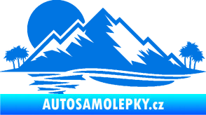Samolepka Krajina hory 004 levá modrá oceán