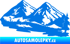 Samolepka Krajina hory 012 pravá modrá oceán