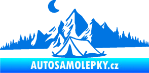 Samolepka Krajina hory 023 levá kempování modrá oceán