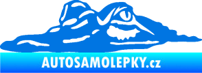 Samolepka Krokodýl 003 levá hlava na hladině modrá oceán