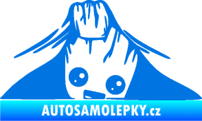 Samolepka Kuk 007 pravá Groot vykukuje modrá oceán