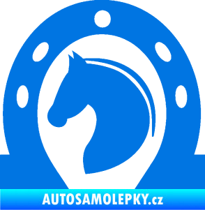 Samolepka Kůň 034 levá podkova modrá oceán
