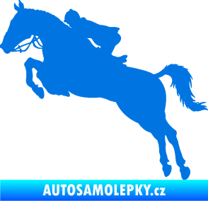 Samolepka Kůň 076 levá parkur modrá oceán