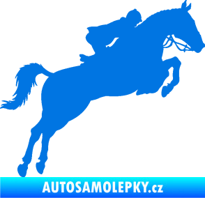 Samolepka Kůň 076 pravá parkur modrá oceán