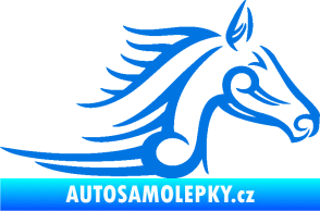 Samolepka Kůň 081 pravá hlava tattoo modrá oceán