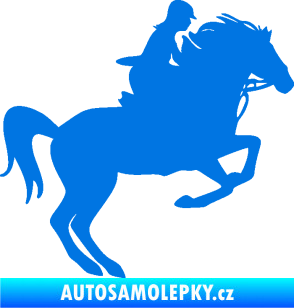 Samolepka Kůň 091 pravá skok modrá oceán