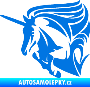 Samolepka Kůň jednorožec 001 levá modrá oceán