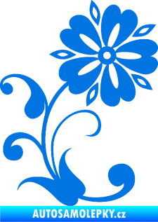 Samolepka Květina dekor 001 pravá modrá oceán