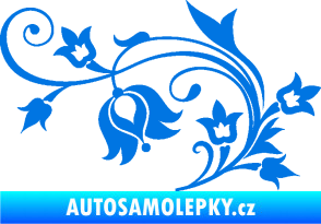 Samolepka Květina dekor 002 levá modrá oceán