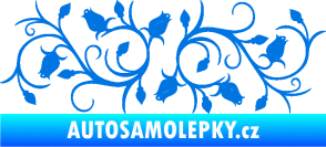 Samolepka Květina dekor 010 levá růžičky modrá oceán