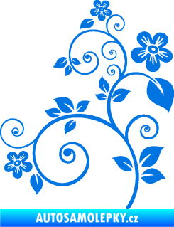 Samolepka Květina dekor 012 levá modrá oceán