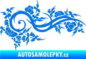 Samolepka Květina dekor 013 pravá modrá oceán