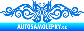 Samolepka Květina dekor 017 motýl modrá oceán