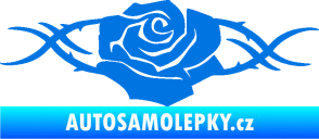 Samolepka Květina dekor 020 levá růže s trny modrá oceán