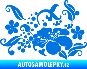 Samolepka Květina dekor 024 levá modrá oceán