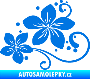 Samolepka Květina dekor 035 levá modrá oceán