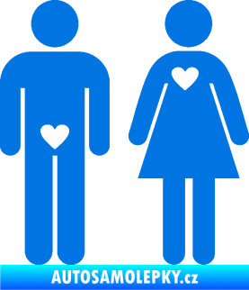 Samolepka Láska muže a ženy levá modrá oceán
