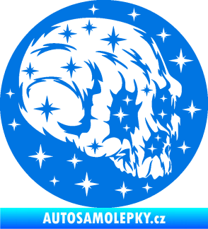 Samolepka Lebka 038 pravá hvězdy modrá oceán