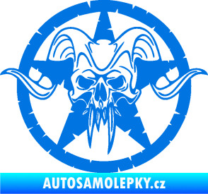 Samolepka Lebka 039 levá army hvězda modrá oceán