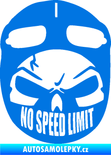 Samolepka Lebka 043 motorkář modrá oceán