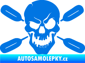 Samolepka Lebka 053 levá s pádly modrá oceán