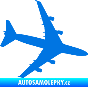 Samolepka letadlo 023 pravá Jumbo Jet modrá oceán