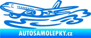 Samolepka Letadlo 026 levá v oblacích modrá oceán